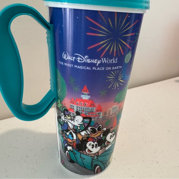 Disney Parks Disney World Resort Travel Mug Cup Teal Lid - Picture 2 of 12